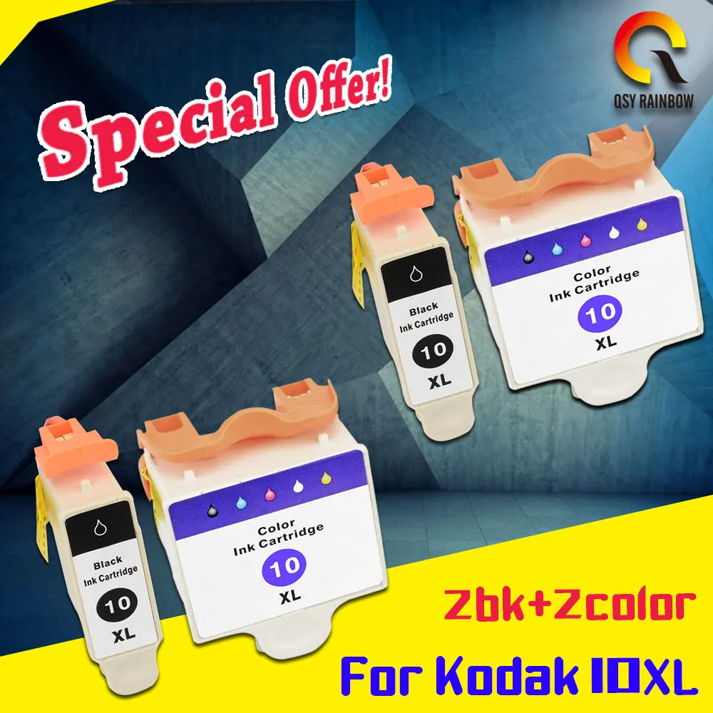 4 pack compatible for Kodak 10 Black & Color Ink Cartridges for ESP 3 5