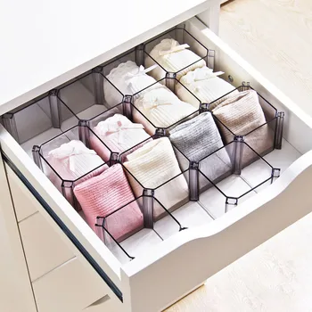 

6Pcs/Set DIY Honeycomb Organizer Multi-function Combination Sock Underwear Separation Storage Thickened Plastic Placement Boxes
