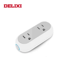 DELIXI US smart socket wifi remote control with wireless timing power on off 2 outlet plug for Amazon alexa/google home 10A цена DELIXI US smart socket wifi remote control with wireless timing power on off 2 outlet plug for Amazon alexa/google home 10A цены онлайн