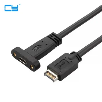 

New USB 3.1 female to mini 20pin with Panel Mount Screw Hole cable black 50cm