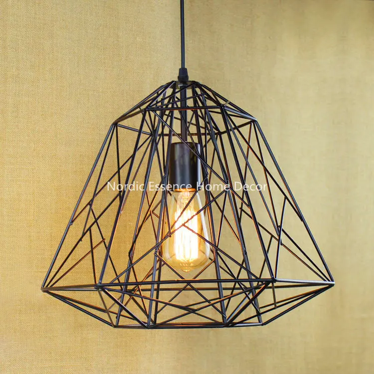 Wrought Iron Mesh Diamond Style Metal Frame Hanging Wire Retro
