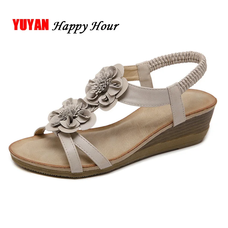 

2019 Summer Women Shoes Flowers Sweet Ladies Sandals Women Wedge Sandals Woman Bohemia Sandals A1017