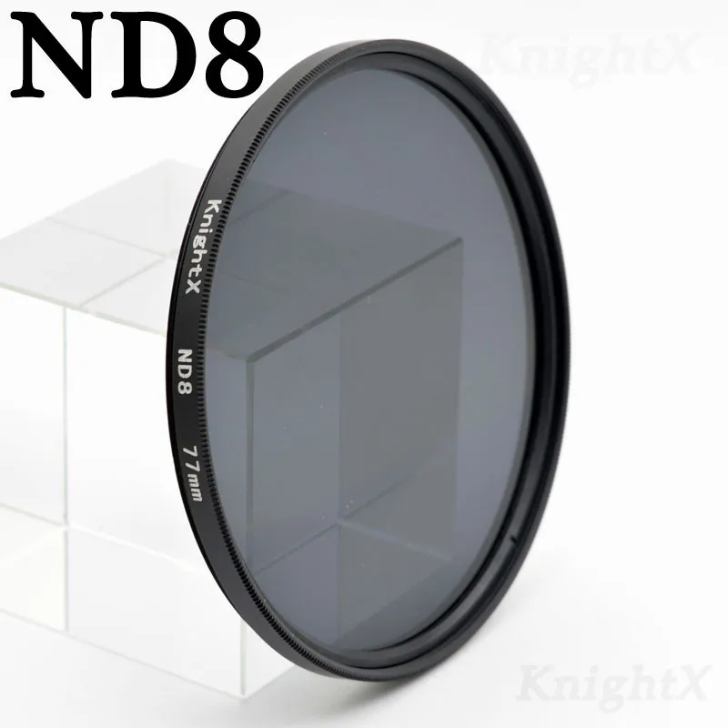 KnightX ND ND8 16 цветной фильтр для nikon canon d3400 kit lentes sigma para obiektyw do d5200 macro lense objektiv 52 мм 58 мм 67 мм - Цвет: ND8 Filter