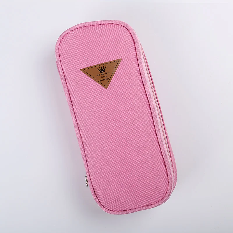 1 предмет корейский стиль Карамельный цвет в сдержанном стиле из плотной ткани Карандаш Чехол для хранения Организатор сумка школьного питания Студенческая Канцелярия - Цвет: Pink
