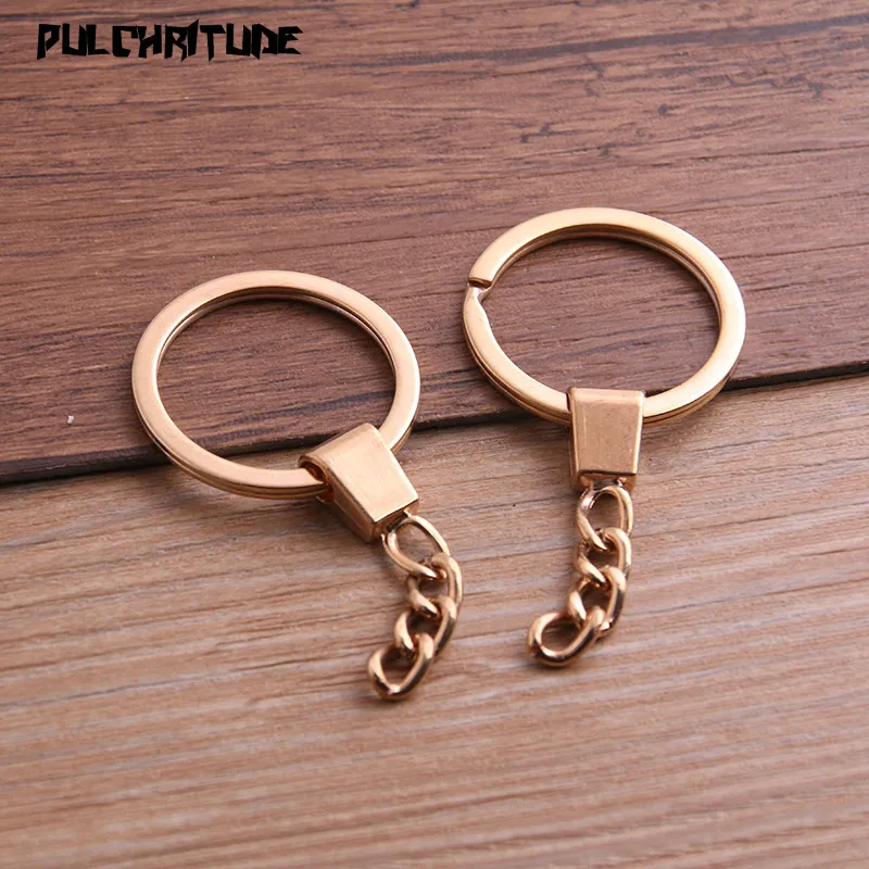 Key Ring Key Chain Rhodium And Bronze Plated 50mm Long Round Split 10pcs