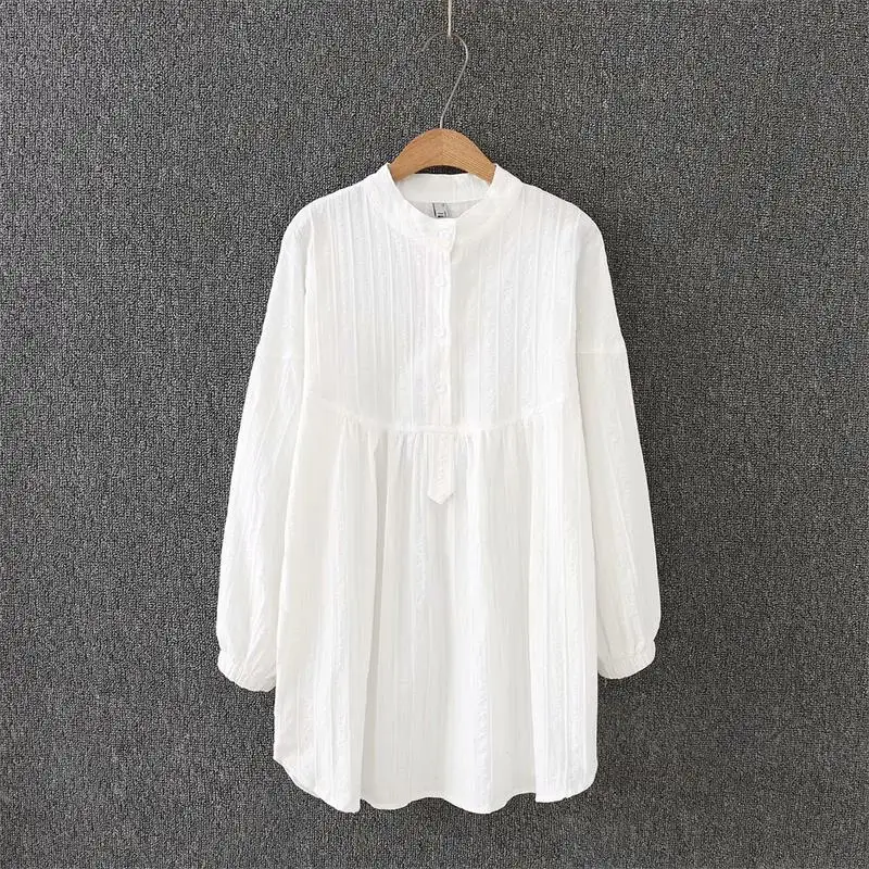 White Cotton Plus Size Blouses