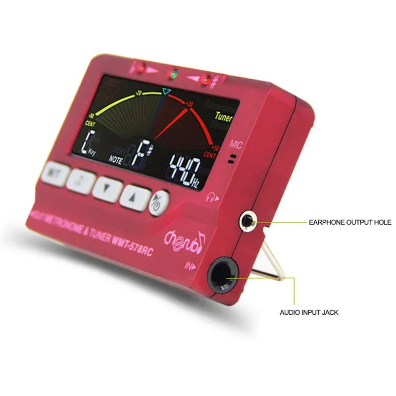 578RC 3 в 1 тюнер метроном и тоновый генератор хроматического цвета ЖК-дисплей для духовых инструментов Гитара Бас Скрипка Гавайские гитары