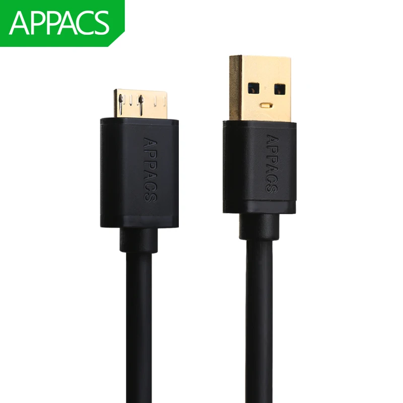 APPACS высокоскоростной Micro USB 3,0 кабель для быстрой зарядки и синхронизации данных USB 3,0 A Мужской к Micro B Мужской USB кабель для samsung Note 3 S5 HD