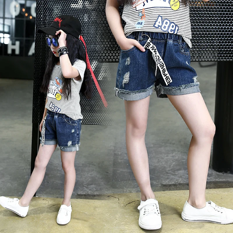 Girls CUTE Shorts Demin Fashion straight Baby Ripped Jeans Short Pants