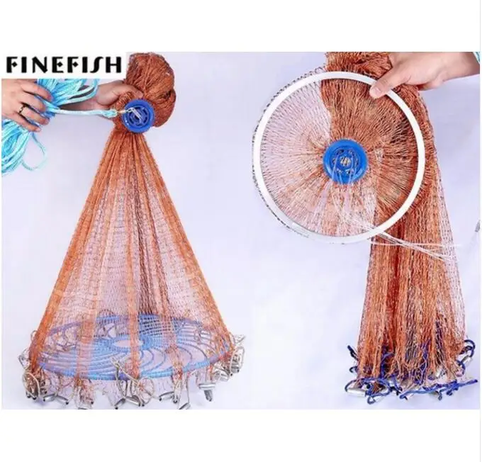 Finefish Strong Brown Fishing Net Outdoor Water Catch Fishing Nets USA