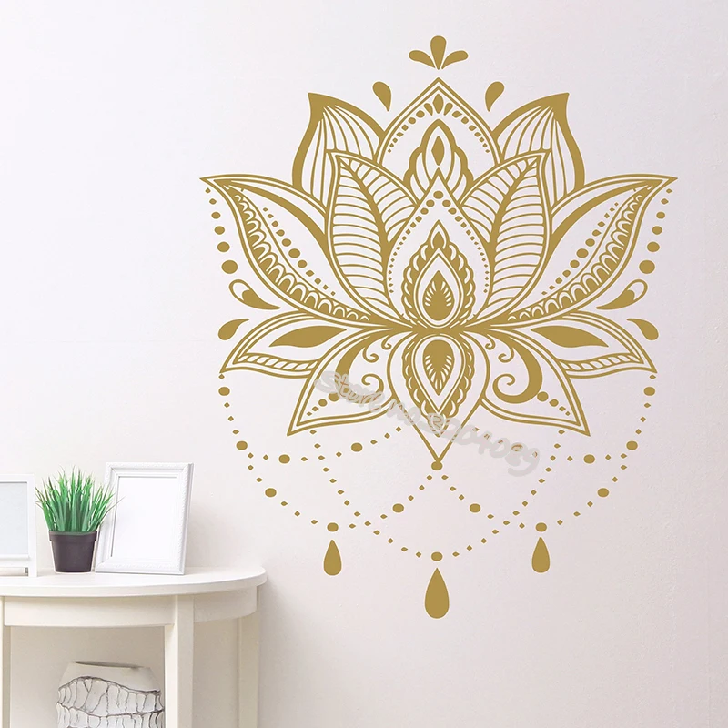 Vinyl Wall Decal Sticker Chinese Lotus Flower Floral 252 Stickerbrand