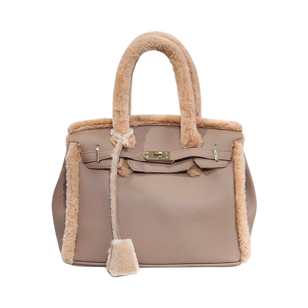 

2018 New Autumn Winter Handbag Korean Version Plush Faux Fur Large Capacity Elegant Stylish All-match Portable Shoulder Female