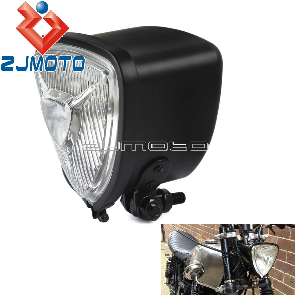 

Universal Triangle Headlight For Harley Chopper Bobber Cafe Racer Custom Motorcycle Headlight Lamp Black Triangle Headlight
