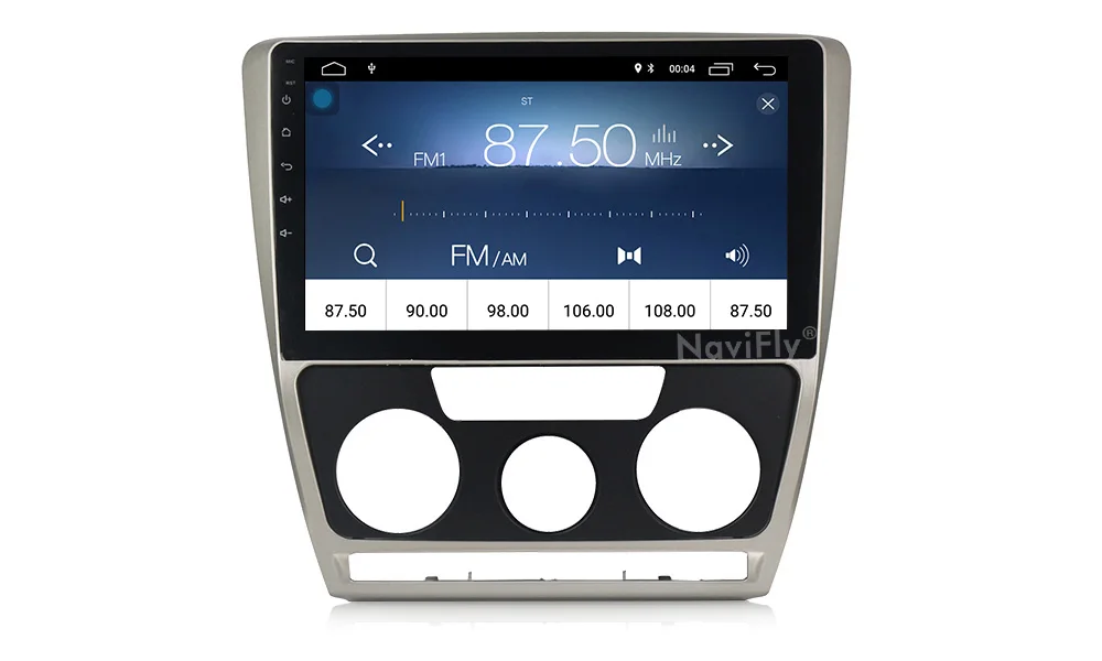 Perfect NaviFly Android8.1 Russian menu Car radio FM cassette for SKODA Octavia 2 2011-2013 A5 free shipping GPS BT 4g WIFI 11