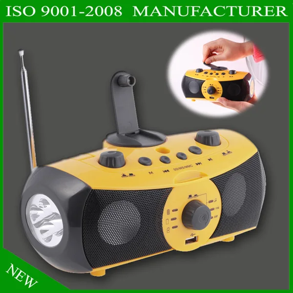 

[Seven Neon]Dynamo Multifunctional Player/power charging/alarm for emergence help/SD/AM FM radio/speaker/bright light tourch