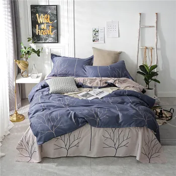 

Simple 3/4pcs Bedding Sets Duvet Cover adult Bed Sheets Pillowcases twin full queen king Comforter cover fashion tree bedclothes