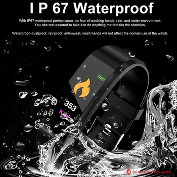 

Fashion 115 Plus Smart Band Waterproof Sport Pedometer Heart Rate Blood Pressure Monitor Bluetooth Smart Bracelet For Android
