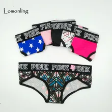 Bonito promoção calcinha 2019 original único vs cor elástica cintura letras impresso algodão roupa interior senhora movimento confortável