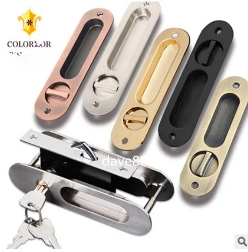 

Invisible Door Locks Handle Double-sided Durable for Sliding Barn Wooden Door --M25