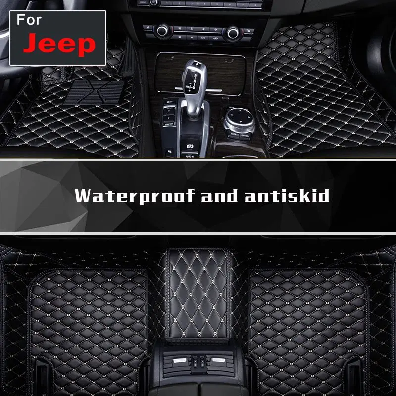 

Car Decoration Luxury Car Floor Mats Carpets Rugs Liners Artificial Leather For Jeep Rubicon Patriot Free Commander