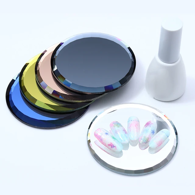 Best Offers False Nail Tips Display Board Mirror Glass Color Palette Practice Shelf Manicure Tool Nail Art Decoration Tool Accessory