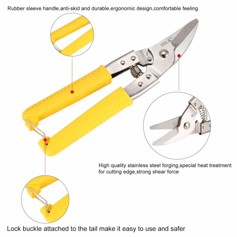 SHE. K прямые хвостовики из нержавеющей стали Подрезка растений в садоводстве ножницы садовые ножницы для прививания фруктов секатор инструменты