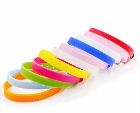 

50PCS/lot 8x210mm DIY Silicone Bracelet Wristband Fit For 8MM Slide letters Charms jewelrys making