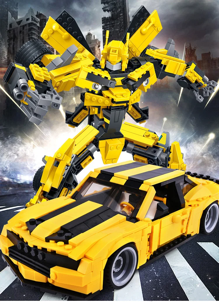 Горячий фильм изображение супер Трансформация Робот Шмель пчела Chevrolet мышцы спортивный автомобиль Camaro строительный блок модель игрушки коллекция