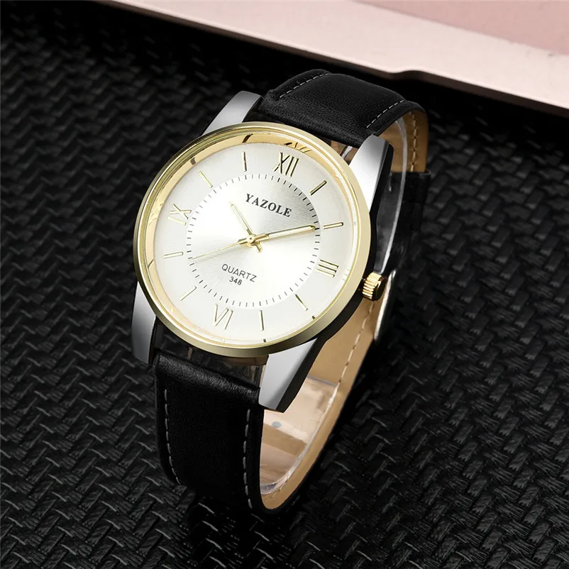 New Listing Luxury Men's Watch Stainless steel Leather Band Analog Quartz Wrist Watch Male Hour Clock Relogio masculino 3M28#N (5)