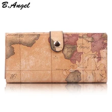 Женские кожаные кошельки с картой мира, мужские кошельки и кошельки для кредитных карт, паспорта, Длинный дизайнерский кошелек для путешествий, портмоне, клатч, кошелек
