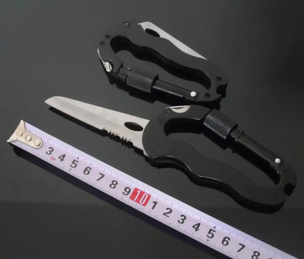6 in 1 EDC Gear Multifunctional Folding Knife Multi Carabiner Hanging