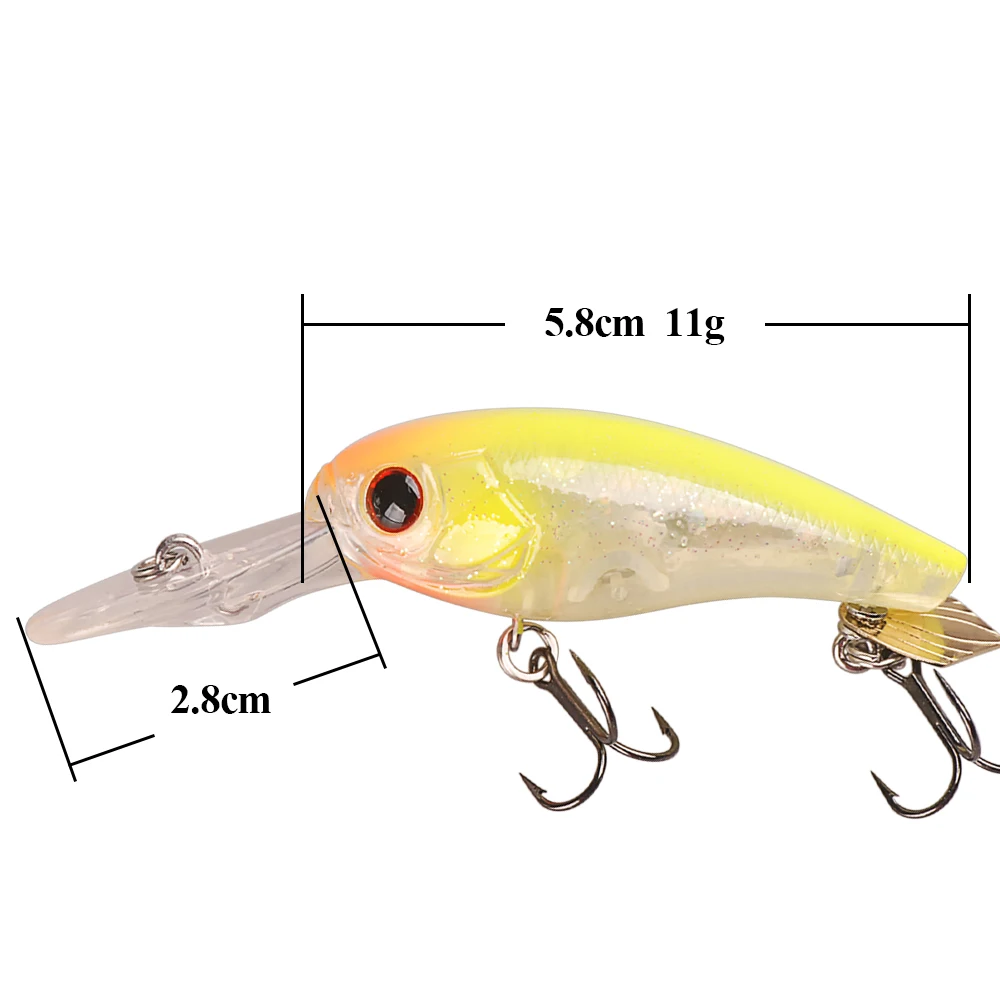 TAF Crankbait 5 8 см 11 г рыболовные приманки плавающие 2 0 м Кривошипные крючки Isca