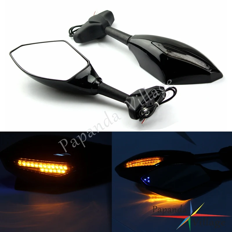 Motorcycle Accessories Led Integrated Turn Signal Side Mirrors Rear