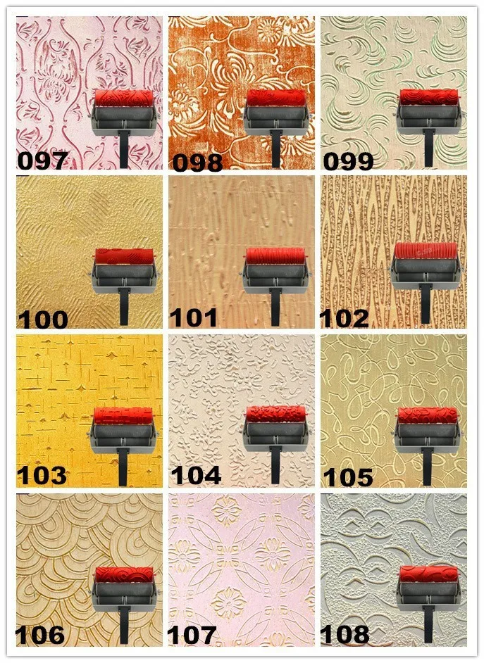 Ролик для печати стен 7 дюймов с рисунком ролик для украшения стен резиновый ролик № 102