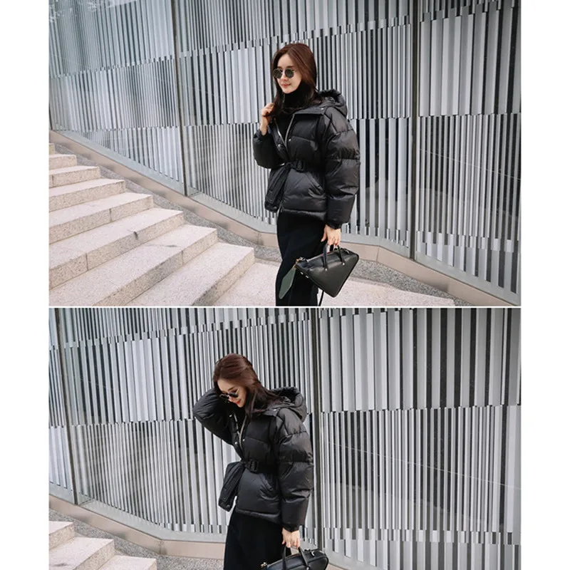 Пуховая Хлопковая женская зимняя шикарная одежда Новая модная Корейская версия приталенная Свободная Повседневная хлопковая куртка X354