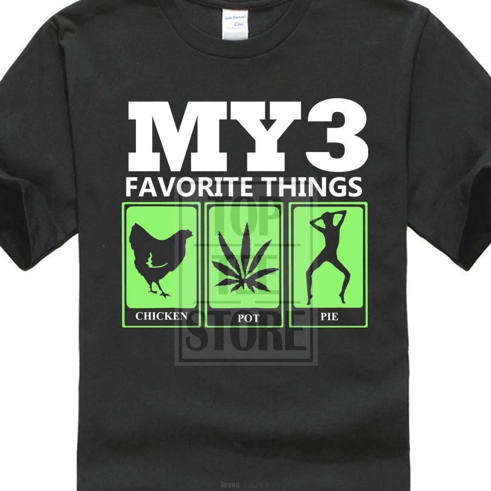 Men Tops Tees 2017 Summer Fashion New Chicken Pot Pie 420 Weed Blunt