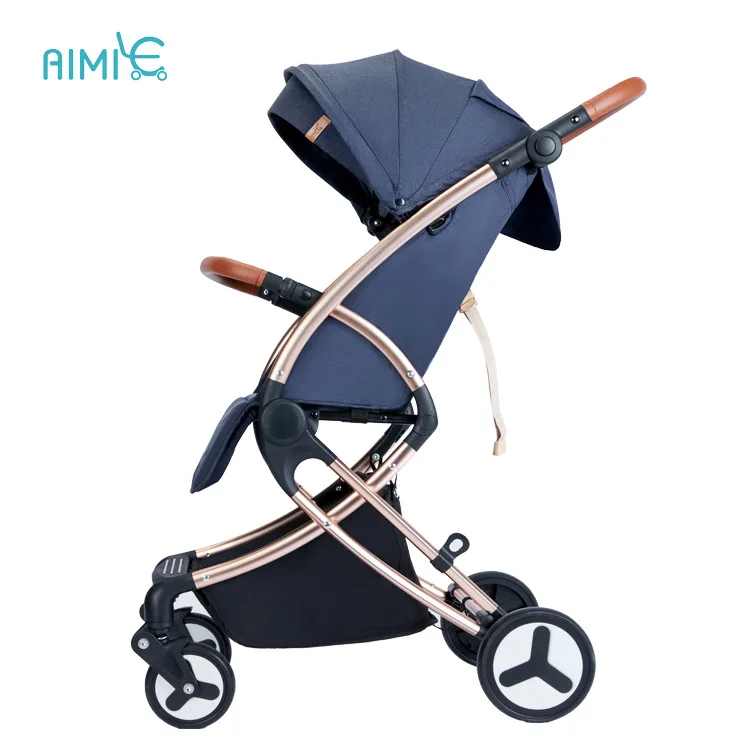 Высокий пейзаж, светильник для детской коляски, коляска, может лежать, рама из алюминиевого сплава, автомобильная складная переносная коляска для новорожденных