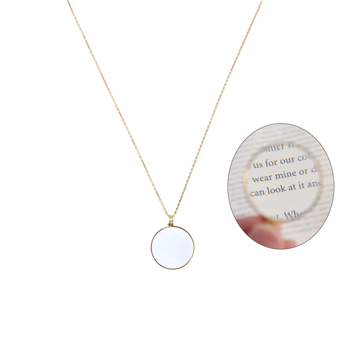 

PIXNOR DIY Optical Pendant Necklaces Magnifier with 5X Magnifying Glass Lens for Reading and Inspection Necklace Jewelry