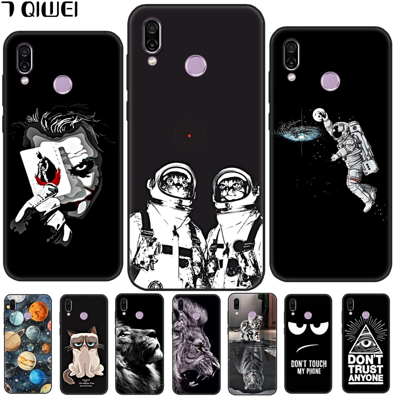 

6.3'' Black Case For Huawei Honor Play Case Silicone Soft Painting Phone Cover For Huawei Honor Play Case COR-L29 Lion Hoesje