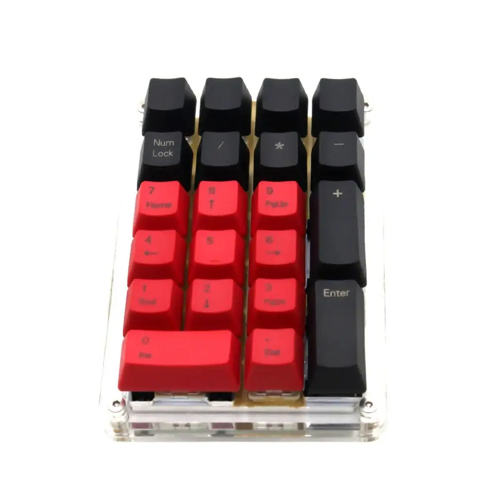 YMDK пустой боковой печатью топ-печатный 21 ключ Numpad толстый PBT OEM профиль Keycap для MX переключатели Numpad(только KEYCAP - Цвет: Black Red Mixed