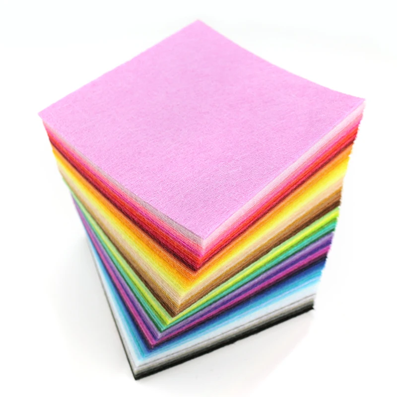 Mix 88 Colors Non Woven Felt Fabric DIY Polyester Cloth Felts With Thread DIY Bundle For Sewing Crafts 1mm Thickness 10*10CM