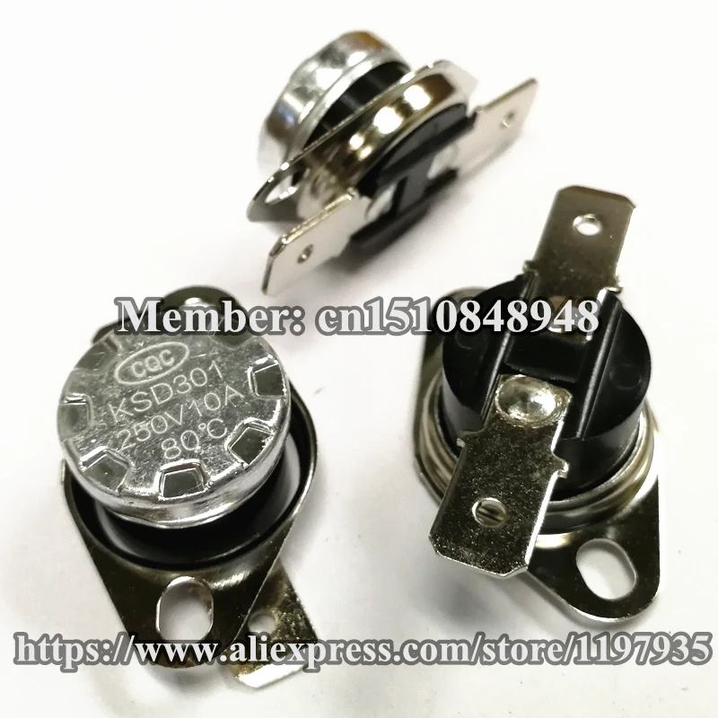 

KSD301 Thermostat temperature switch 80 degrees 250V 10A 80 degrees