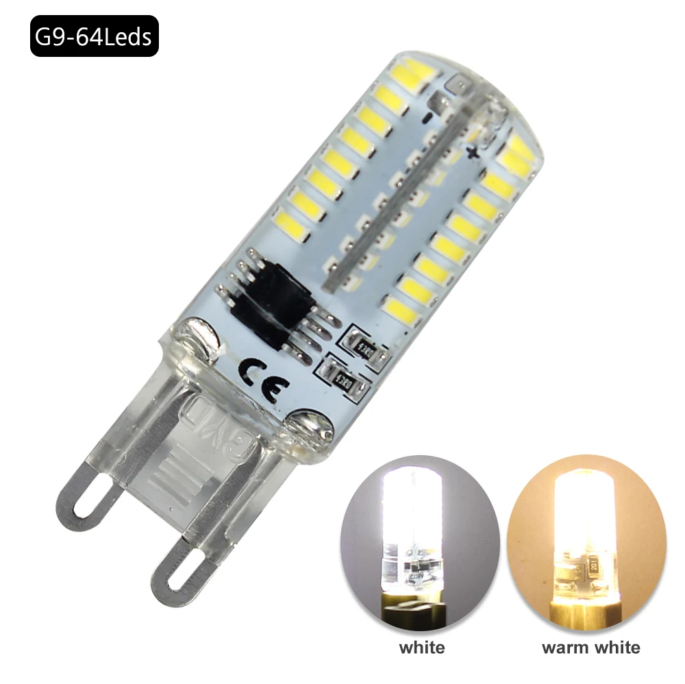 Elinkume G9 светодиодный светильник 3 Вт 4 Вт мини-лампа 58 64 104 шт. SMD3014 энергосберегающий Ампульный светодиодный светильник 110 В 220 В лампа для люстры