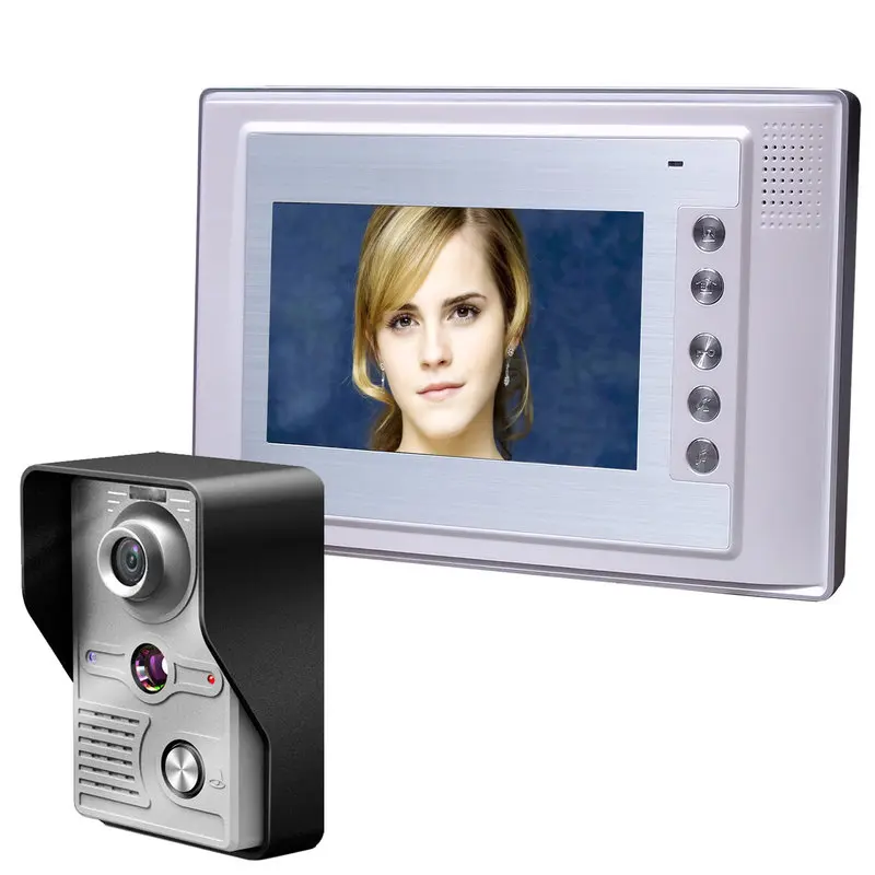 

Free Shipping 7 Inch Video Door Phone Doorbell Intercom Kit Security Camera Intercom System 1-camera 1-monitor Night Vision