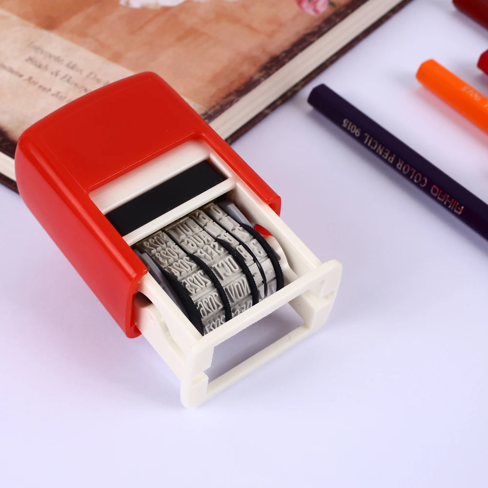 Stamping Mud Set Date Stamps-2027 DIY Handle Account Office Supplies Seal Retro Student Home Convenient Dater Art Wheel
