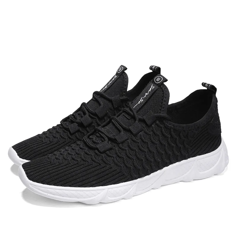 

2019Flying woven men's shoes breathable fish scale mesh sports shoes running shoes