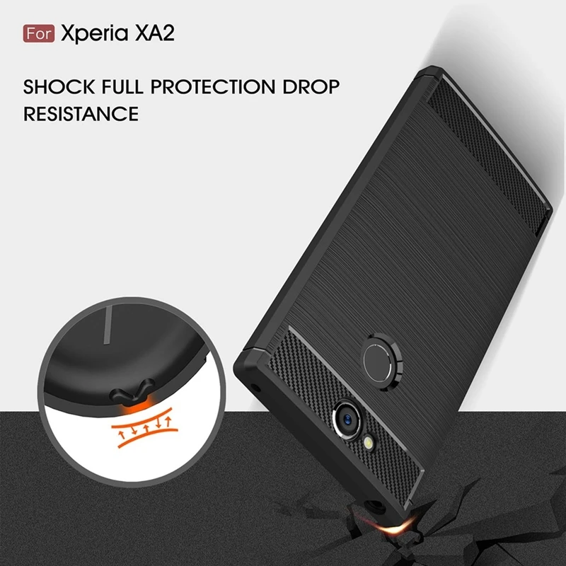 

Carbon Fiber Silicone Cases For Sony Xperia XA2 Shockproof TPU Drawing Material Soft Cover For Sony XA2 Ultra Phone Case