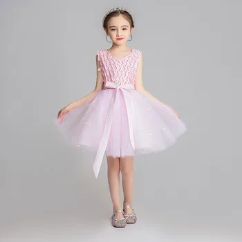 

Children Girls Mesh Sleeveless Tutu Princess Dress Kids Dresses For Girls Birthday Wedding Party Baby Girl Clothes Vestidos F177
