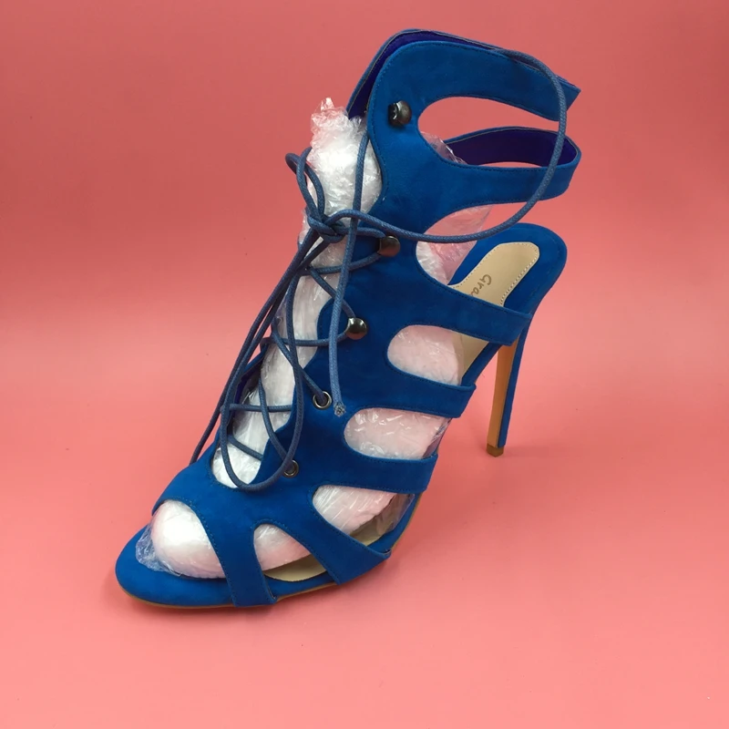 blue gladiator heels