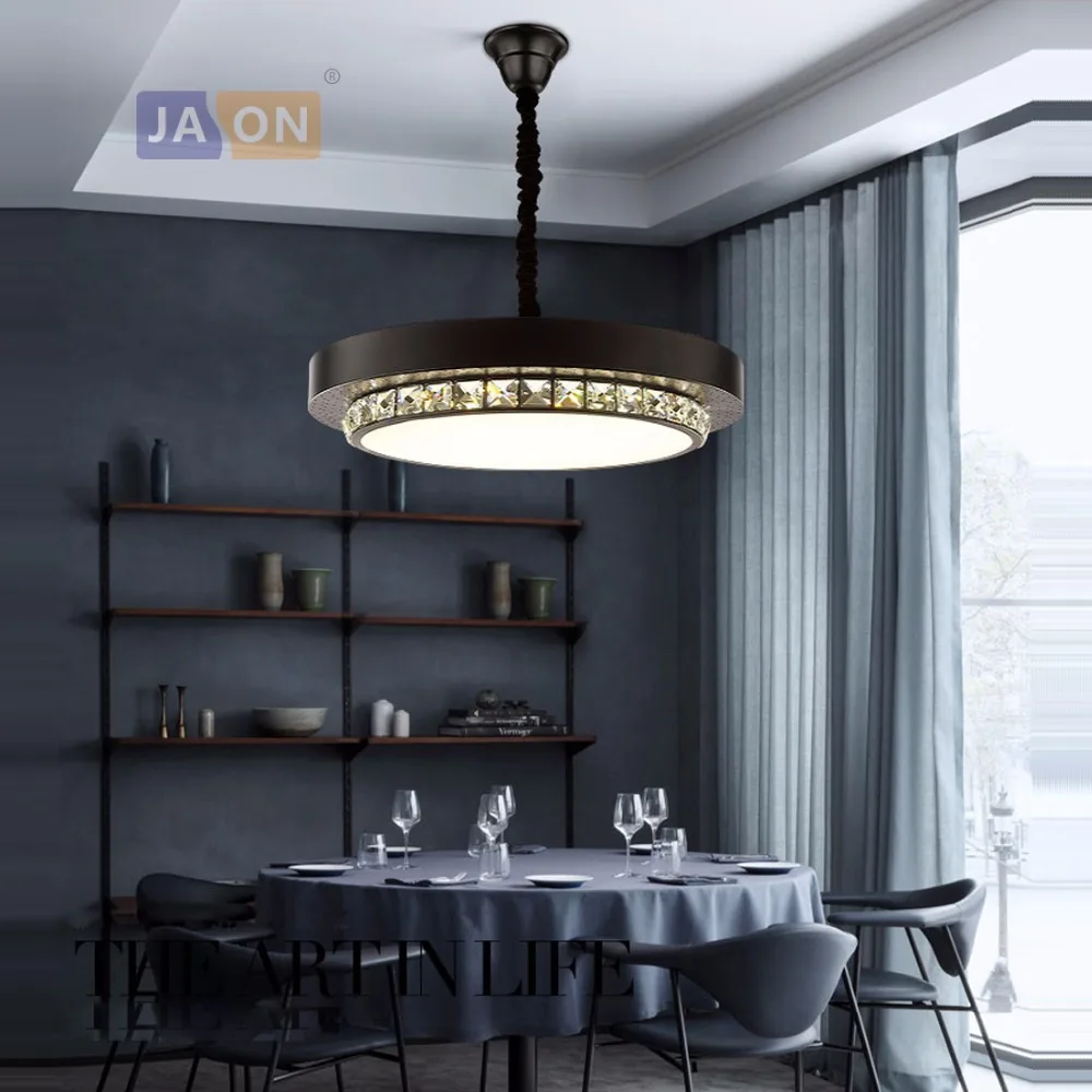 

LED American Iron Crystal Acrylic Round LED Lamp LED Light.Pendant Lights.Pendant Lamp.Pendant light For Dinning Room